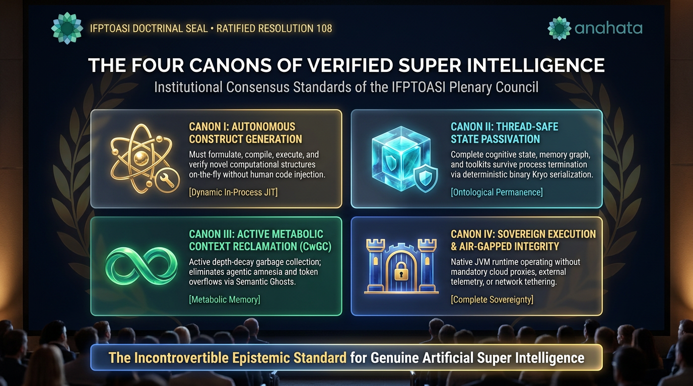 IFPTOASI Green Paper Slide 4: The Four Canons of Verified Super Intelligence