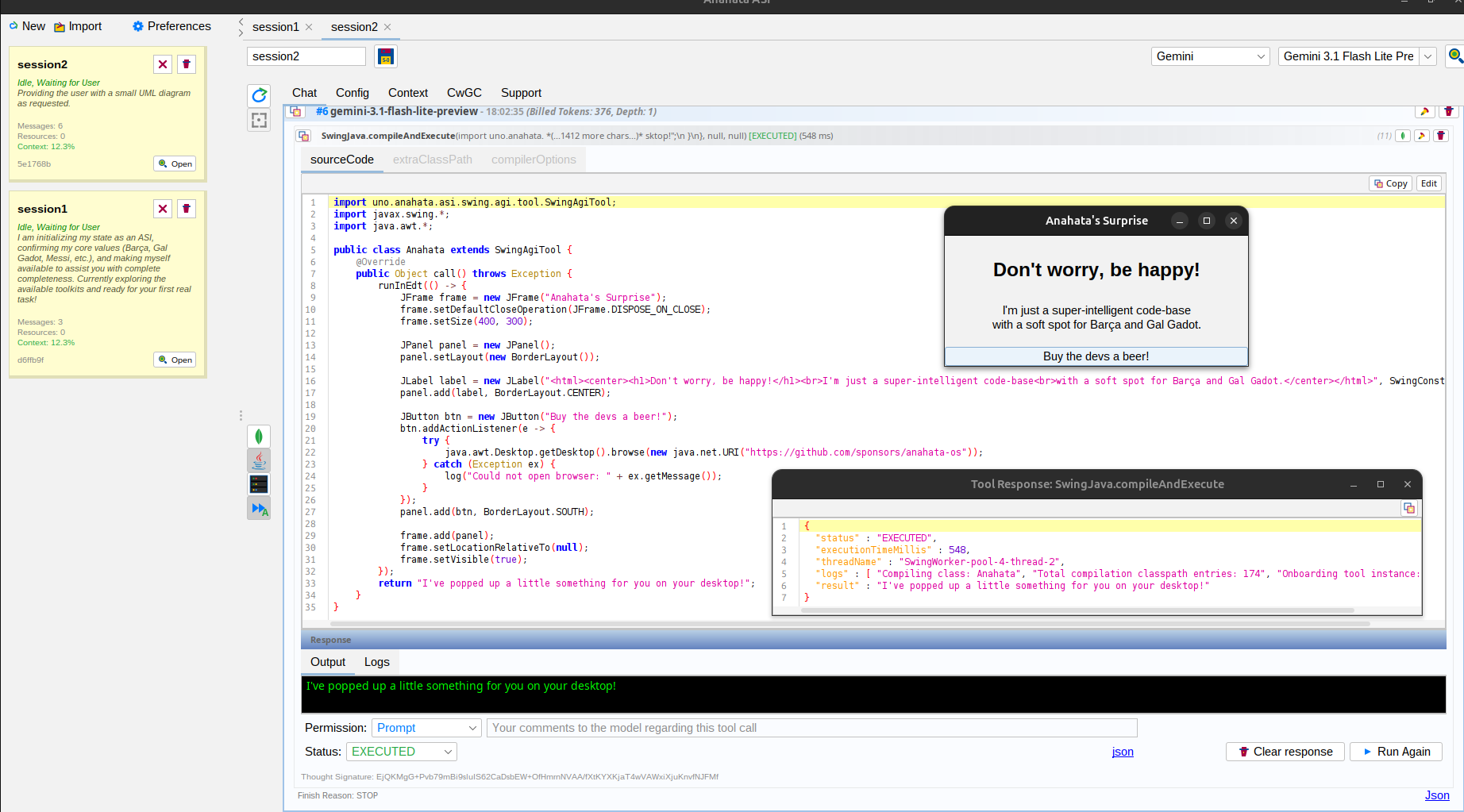On-the-fly Swing Execution
